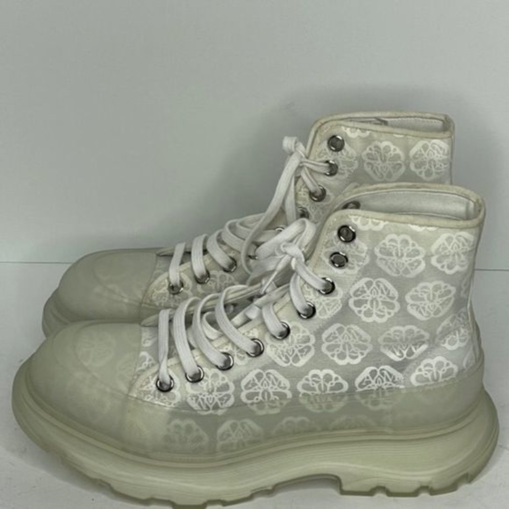 Alexander McQueen White Ankle Boots
